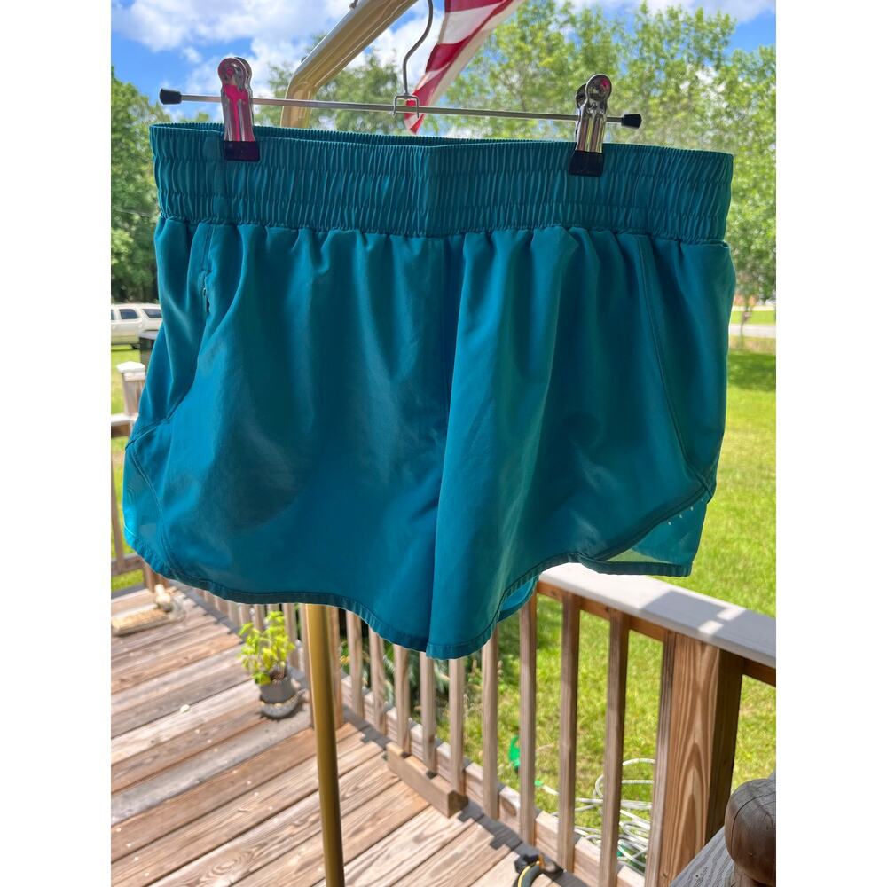All in Motion Girls XL 14/16 Athletic Shorts Teal Turquoise Blue Woven Running